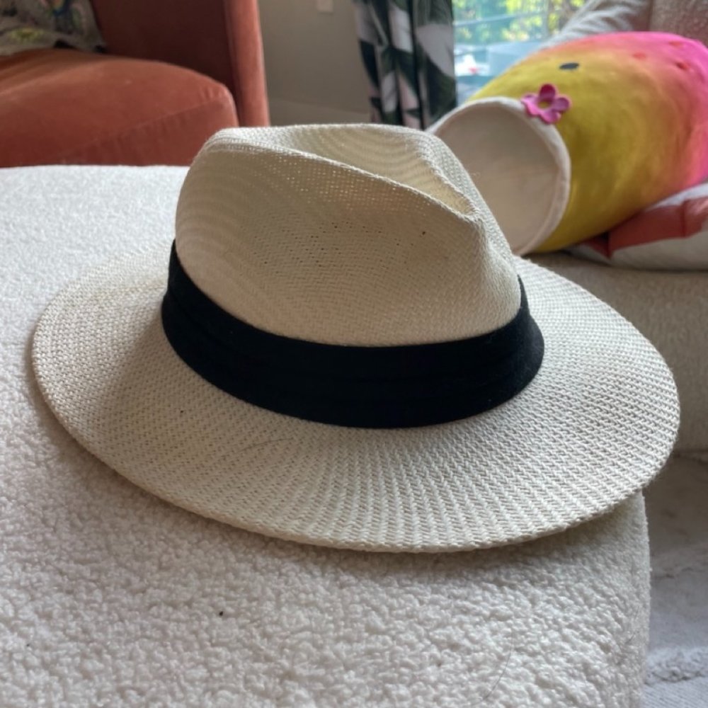 Straw White Fedora Hat